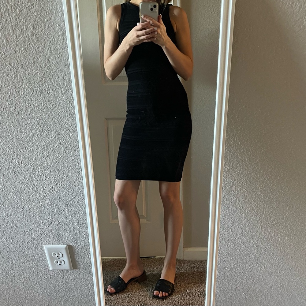 Bebe Black crochet dress